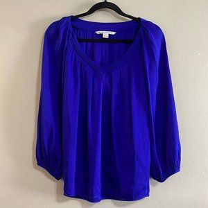 Diane von Ferstenberg Blue Silk Blouse
